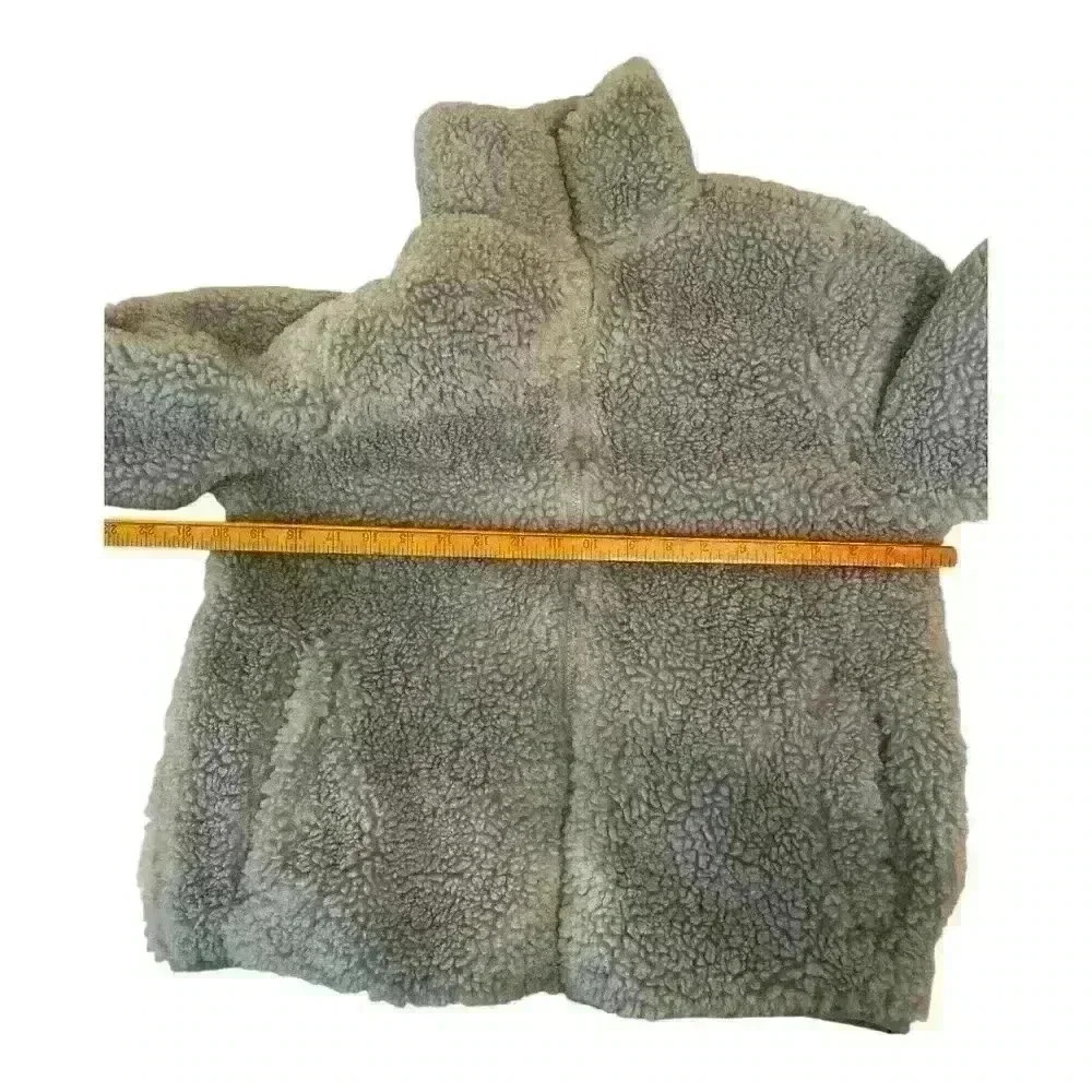 Reel Life Women's Sherpa Jacket Blue Size L Full Zip Stand Collar. - Picture 6 of 7